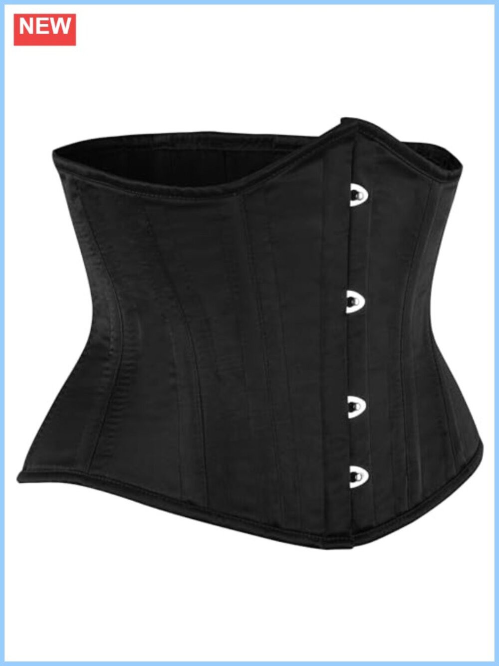 Underbust Corset 2 Layer Steel Boned Waist Trainer Hourglass Body Shaper Satin